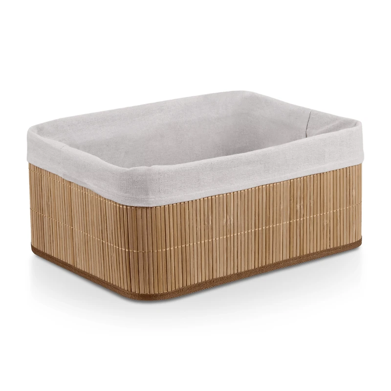 Rectangular Bamboo Basket with Lining