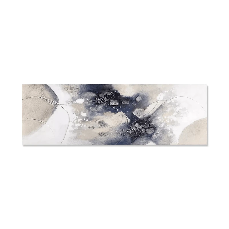 Beige & Blue Cluster Oil Painting