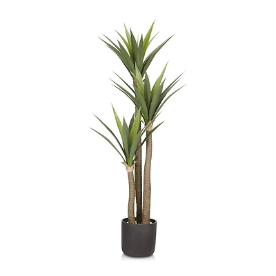 Large Artificial Tropical Tree in Black Pot
