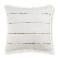 Frans Fringed White Decorative Pillow