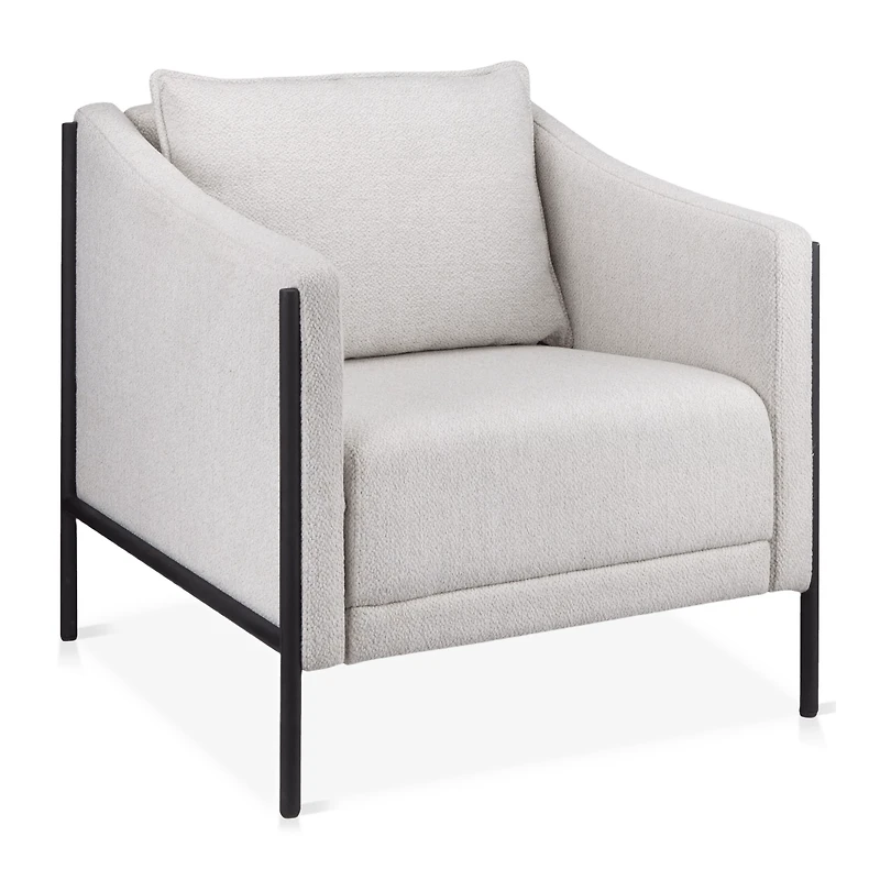 Metal & Fabric Accent Chair in Oatmeal