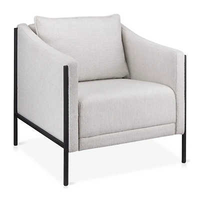 Metal & Fabric Accent Chair in Oatmeal