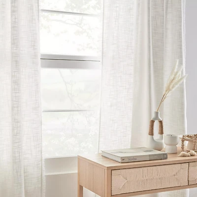 White Nuk Back-Tab/Rod-Pocket Curtain