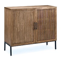 Slatted 2-Door Dark Wood Buffet