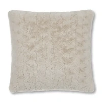 Oatmeal Sheep Faux Fur Throw Pillow