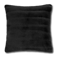 Black Cougar Faux Fur Throw Pillow