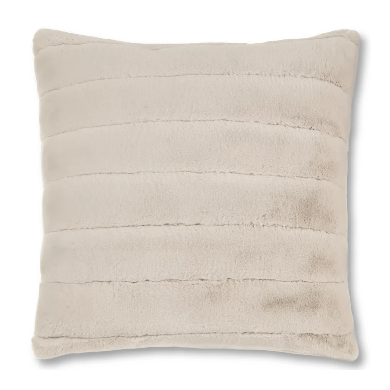 Beige Cougar Faux Fur Throw Pillow