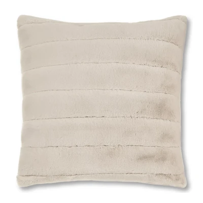 Beige Cougar Faux Fur Throw Pillow