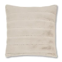 Beige Cougar Faux Fur Throw Pillow
