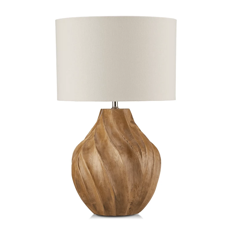 Carved Wood Table Lamp