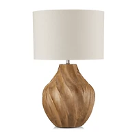 Carved Wood Table Lamp