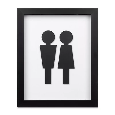 Man & Woman Silhouette Bathroom Shadow Box