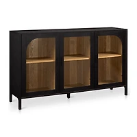 3-Door Black Wooden Buffet