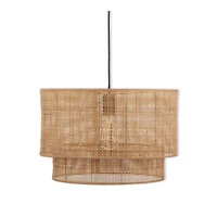 Wood & Rattan Ceiling Lamp