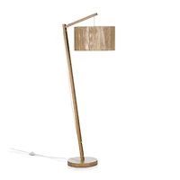 Natural Hemp Rope & Wood Floor Lamp