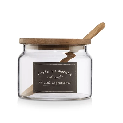 Clear Glass Salt Jar