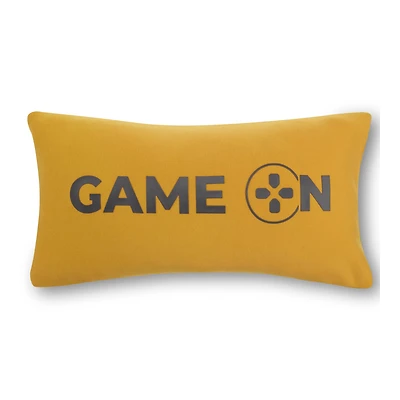Jaron Game On Mustard Lumbar Throw Pillow