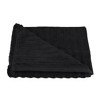 Black Ribbed Bath Towel