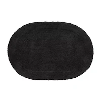 Black Oval Tufted Bath Mat