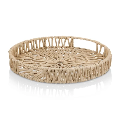 Natural Round Woven Tray
