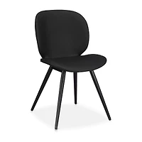 Black Faux Leather and Black Metal Chair