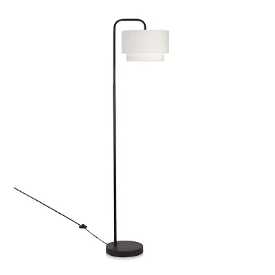 Metal Floor Lamp with White Shade