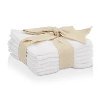 White Set of 6 Large Washcloths
