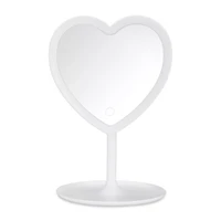LED Heart-Shaped Table Mirror