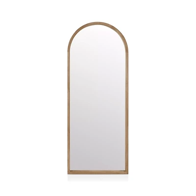 Full-Size Mirror with Wooden Arched Frame