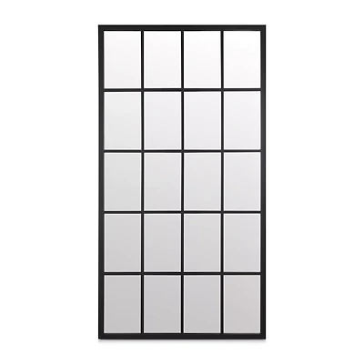 Black Windowpane Mirror