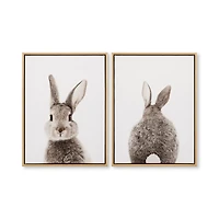 Set of 2 Bunny Framed Canvases