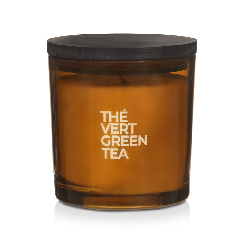 Bouclair Green Tea Candle with Wooden Lid