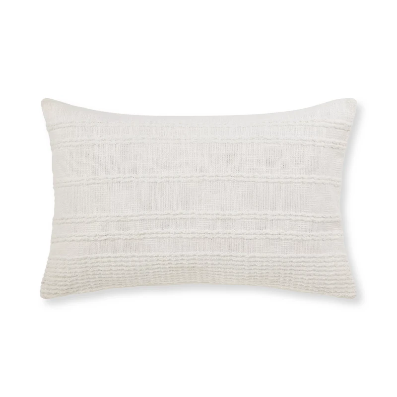 White Lindy Lumbar Decorative Pillow