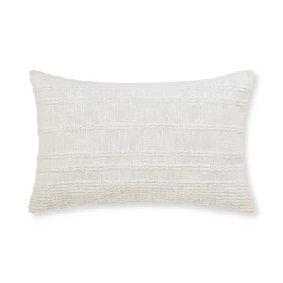 White Lindy Lumbar Decorative Pillow