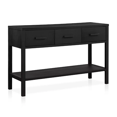 Black Veneer 3-Drawer Console