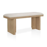Fabric and Wood Bench