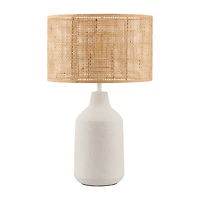 Ceramic and Rattan Table Lamp