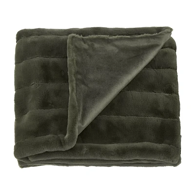 Green Cougar Faux Fur Throw
