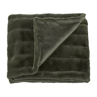 Green Cougar Faux Fur Throw