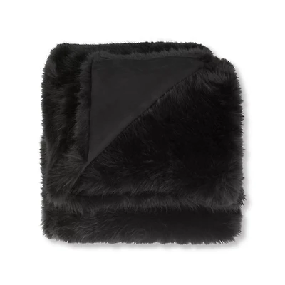 Black Logan Faux Fur Throw