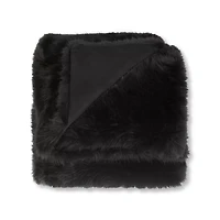 Black Logan Faux Fur Throw