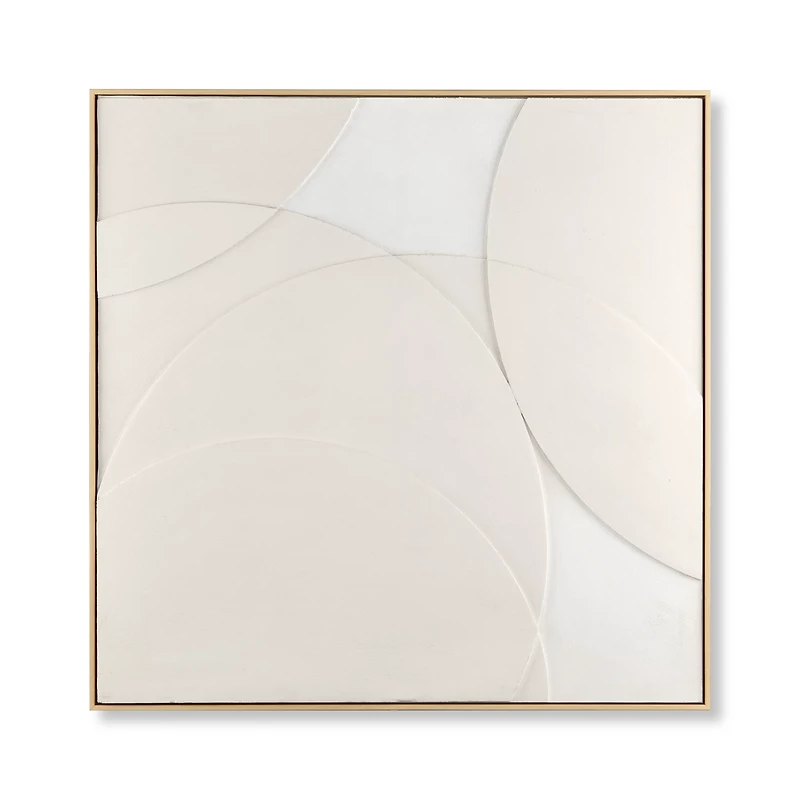 Abstract Tone-on-Tone Circles Framed Art
