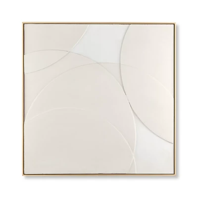 Abstract Tone-on-Tone Circles Framed Art