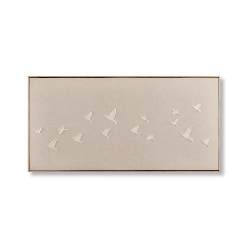 Flock of Birds Oil Painted Framed Art