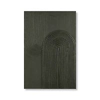 Green Lines Oil Painted Canvas