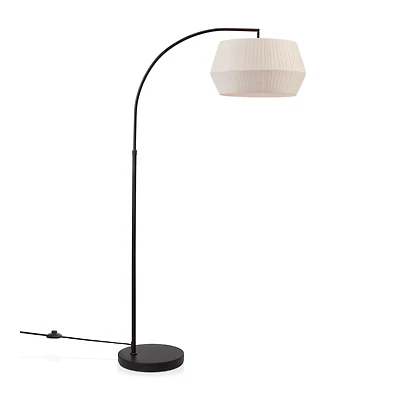 Metal Floor Lamp with White Shade