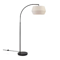Metal Floor Lamp with White Shade