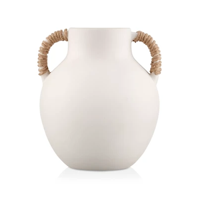 Ceramic Table Vase with Rope on Handles