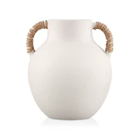 Ceramic Table Vase with Rope on Handles