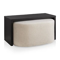 Black Coffee Table with Ottoman